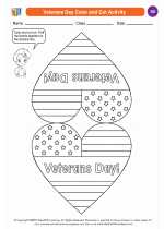 Social Studies - Kindergarten - Worksheet: Veterans Day Color and Cut Activity