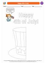 Social Studies - First Grade - Worksheet: Happy 4th of July