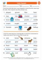 English Language Arts - Second Grade - Worksheet: Vowel Digraphs