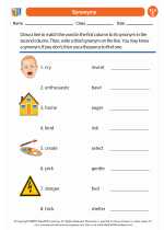 English Language Arts - Fifth Grade - Worksheet: Synonyms