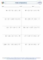 Mathematics - Sixth Grade - Worksheet: Order of Operations