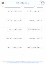 Mathematics - Fifth Grade - Worksheet: Order Of Operations