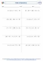 order of operations fifth grade math worksheets and study guides