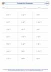 Mathematics - Seventh Grade - Exponents, Factors and Fractions - Worksheet: Evaluate the Exponents