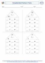 Mathematics - Second Grade - Worksheet: Family of Facts
