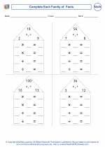 Mathematics - Fourth Grade - Worksheet: Family of Facts