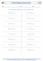 Mathematics - Fifth Grade - Worksheet: Greatest Common Factor of numbers not greater than 24