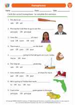 homophones 2nd grade ela worksheets and answer key