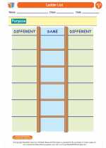 English Language Arts - Sixth Grade - Worksheet: Ladder List