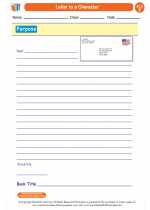 English Language Arts - Sixth Grade - Worksheet: Letter to a Character