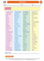 English Language Arts - Fifth Grade - Worksheet: Word Hunt