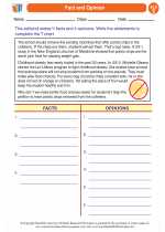 English Language Arts - Fifth Grade - Activity Lesson: Fact and Opinion