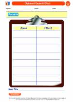 English Language Arts - Fourth Grade - Worksheet: Clipboard Cause & Effect