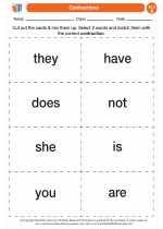 English Language Arts - First Grade - Activity Lesson: Contractions