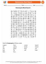 English Language Arts - Fourth Grade - Worksheet: Homonynms Word Search