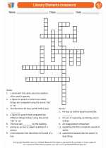 English Language Arts - Fourth Grade - Worksheet: Literary Elements crossword