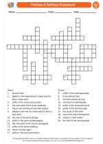 English Language Arts - Fourth Grade - Worksheet: Prefixes & Suffixes Crossword