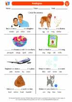 English Language Arts - Fourth Grade - Worksheet: Analogies