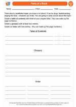 English Language Arts - Fourth Grade - Worksheet: Parts of a Book