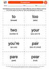 English Language Arts - Third Grade - Activity Lesson: Homophones