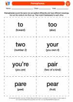 English Language Arts - Third Grade - Activity Lesson: Homophones