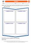 English Language Arts - Second Grade - Worksheet: Syllables
