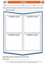 English Language Arts - Second Grade - Worksheet: Syllables