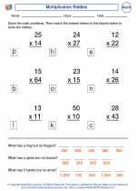 Mathematics - Fourth Grade - Worksheet: Multiplication Riddles