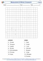 Mathematics - Fourth Grade - Worksheet: Measurement & Money Crossword