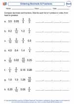 Mathematics - Fourth Grade - Activity Lesson: Ordering Decimals & Fractions