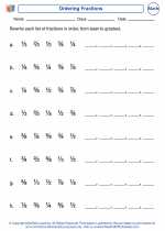 Mathematics - Third Grade - Worksheet: Ordering Fractions