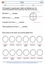 Mathematics - Third Grade - Worksheet: Time