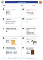 English Language Arts - Sixth Grade - Worksheet: Thinking Skills