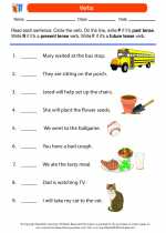 English Language Arts - Fifth Grade - Worksheet: Verbs