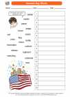 Social Studies - Kindergarten - Worksheet: Veterans Day words