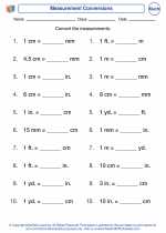 Mathematics - Fourth Grade - Worksheet: Measurement Conversions