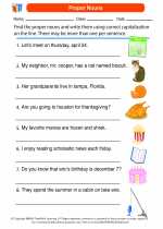 English Language Arts - Second Grade - Worksheet: Proper Nouns