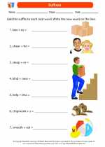 English Language Arts - Fourth Grade - Worksheet: Suffixes