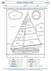 Mathematics - Fourth Grade - Division - Worksheet: Division Picture - Boat