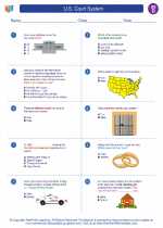 Social Studies - Fourth Grade - Worksheet: U.S. Court System