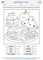 Mathematics - Fourth Grade - Worksheet: Division Picture - Lunch