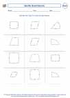 Mathematics - Third Grade - Shapes - Worksheet: Identify Quadrilaterals