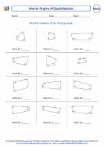 Mathematics - Fourth Grade - Worksheet: Interior Angles of Quadrilaterals