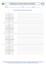 Mathematics - Seventh Grade - Worksheet: Pythagorean Theorem Distance Problems