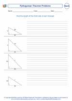 Mathematics - Seventh Grade - Worksheet: Pythagorean Theorem Problems