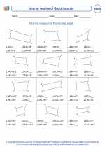 Mathematics - Fourth Grade - Worksheet: Interior Angles of Quadrilaterals