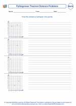 Mathematics - Seventh Grade - Worksheet: Pythagorean Theorem Distance Problems