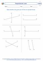 Mathematics - Fourth Grade - Worksheet: Identifying Perpendicular Lines