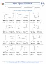 Mathematics - Fourth Grade - Worksheet: Interior Angles of Quadrilaterals