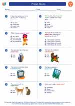 English Language Arts - Second Grade - Worksheet: Proper Nouns